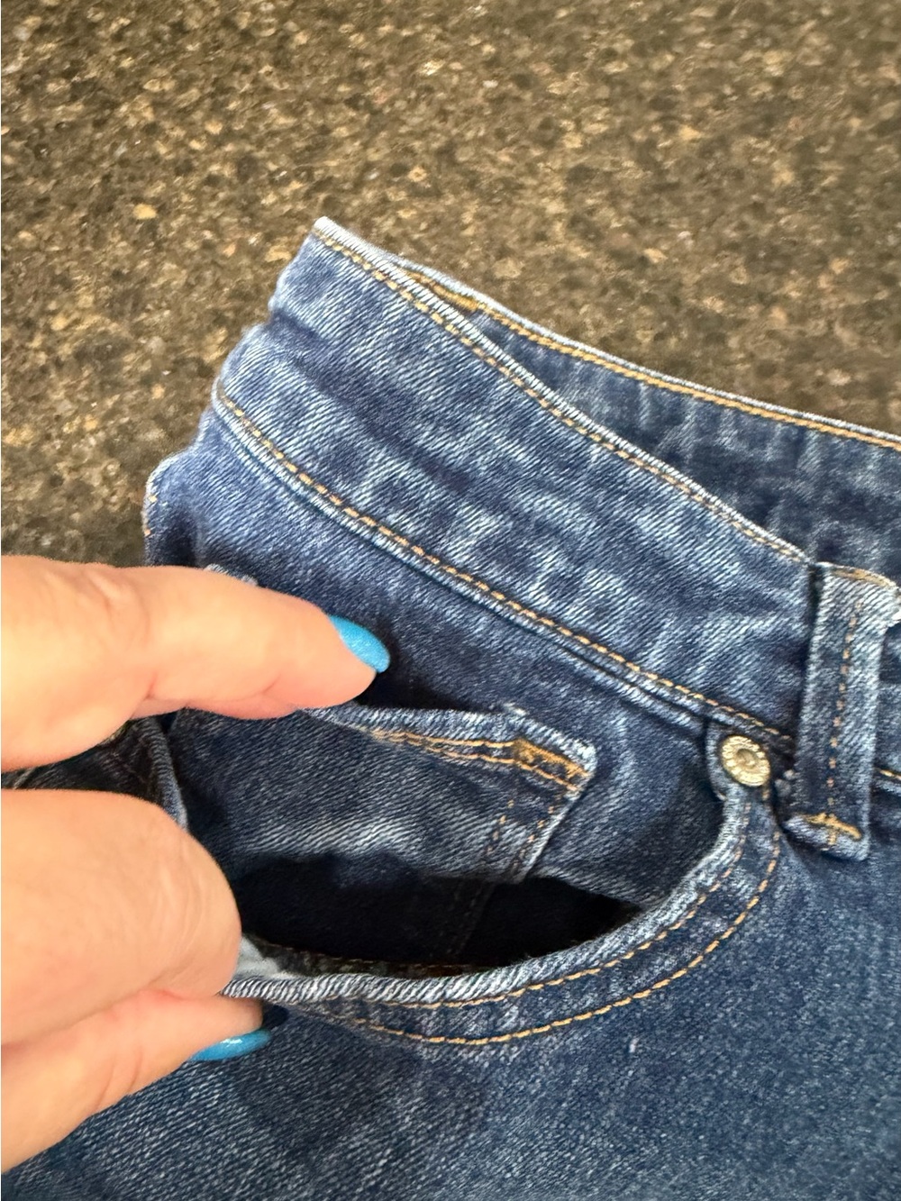 Style & Co. Dark Blue Distressed Frayed Cutoff Denim Women's Bermuda Jean Shorts - Picture 4 of 11
